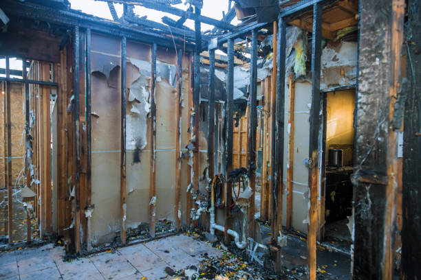 Professional Fire Damage Restoration technician working in Abington, PA